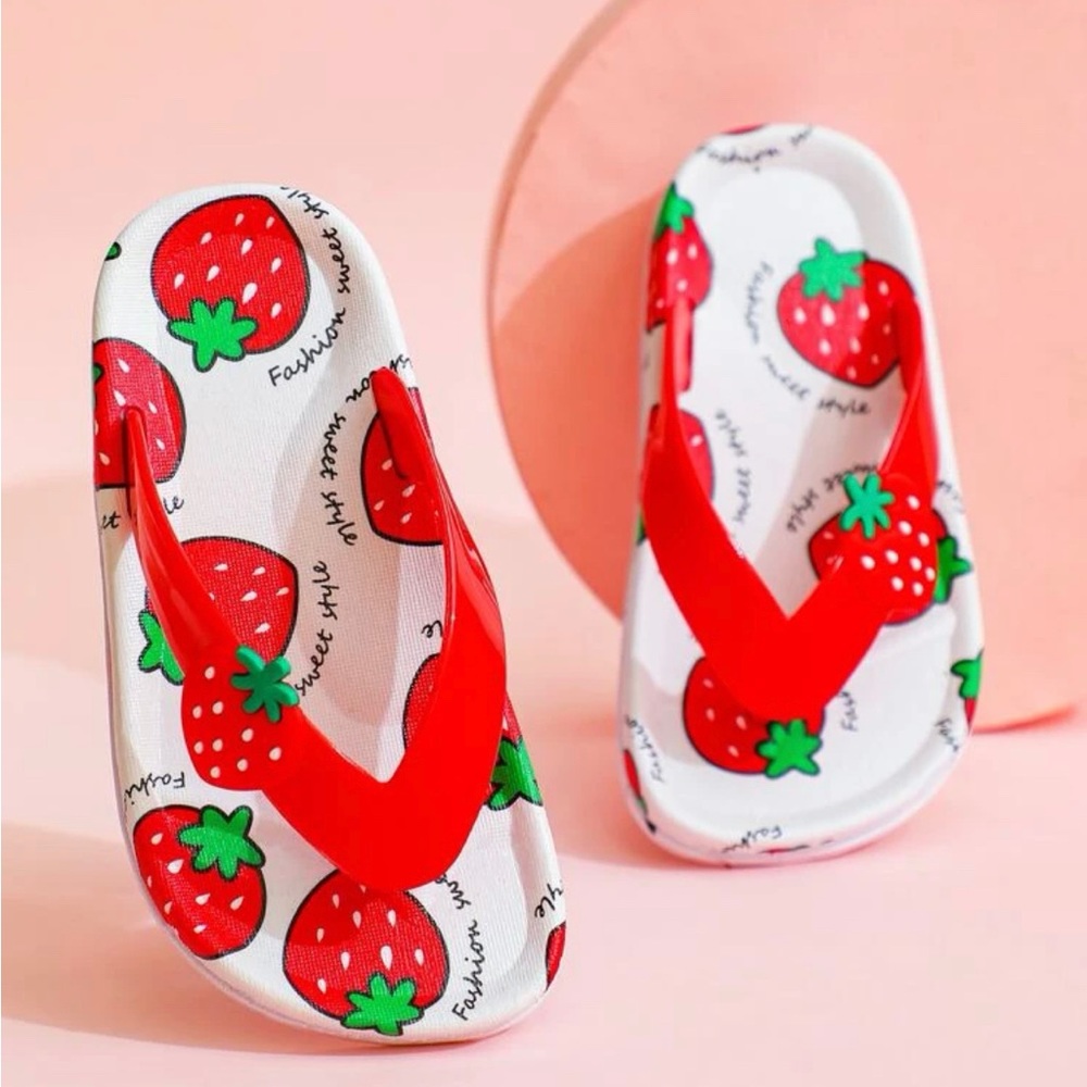 Kids Strawberry Flip Flop Sandals